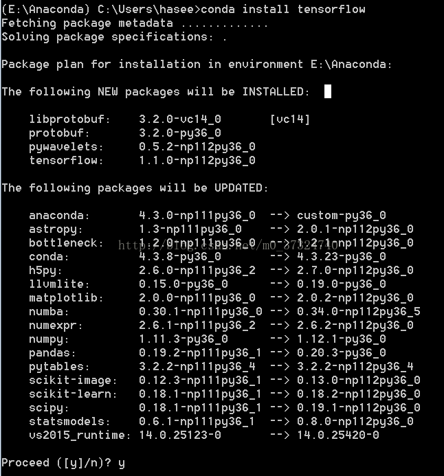 Windows下anaconda安装第三方包的方法小结(tensorflow、gensim为例)