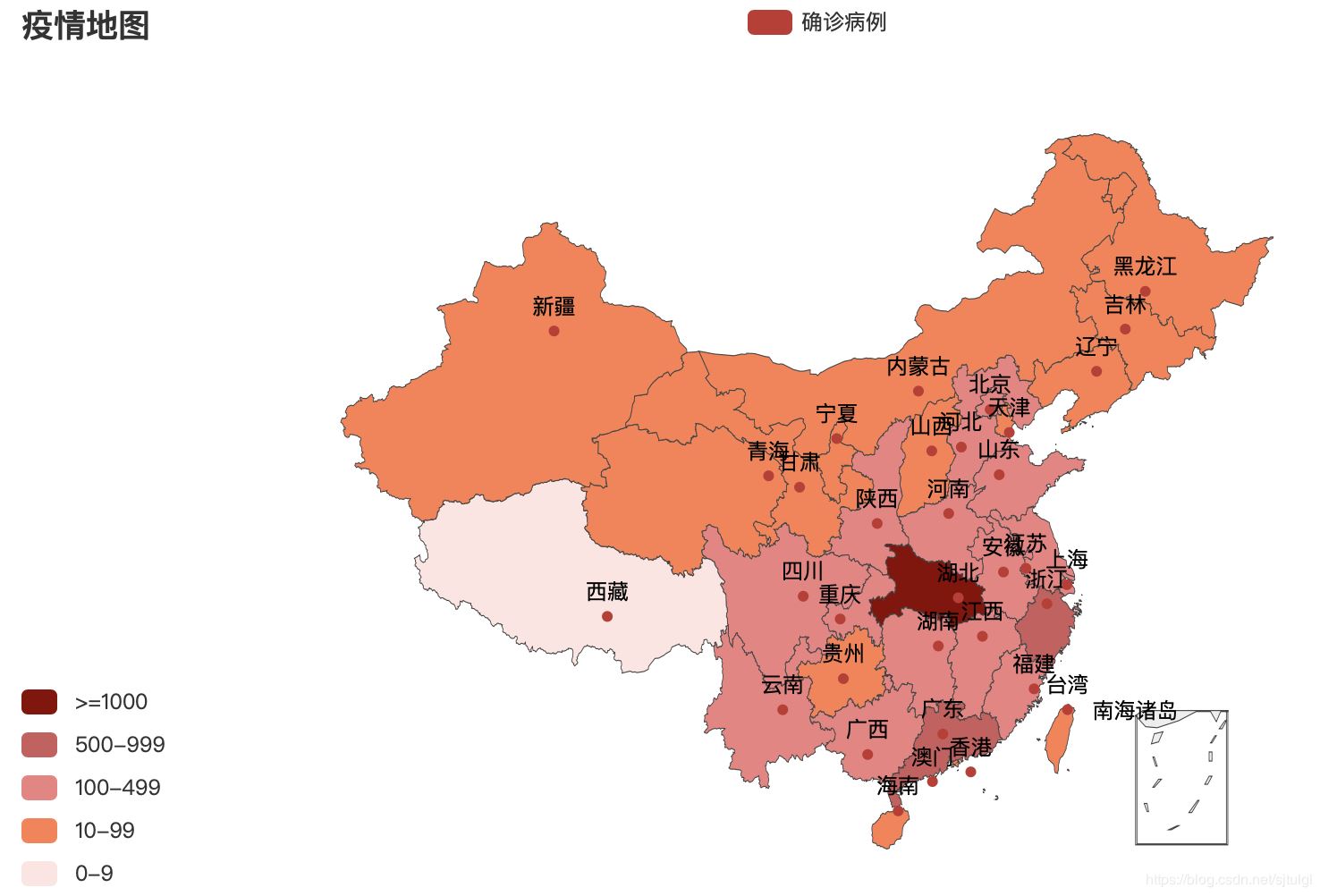 python使用pyecharts库画地图数据可视化的实现