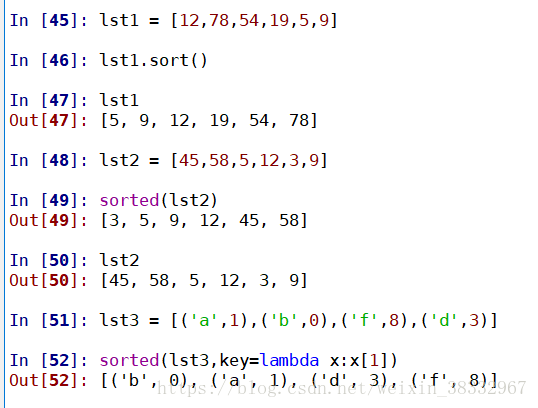 Python3 中sorted() 函数的用法