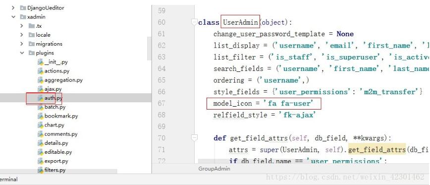 Django-xadmin后台导入json数据及后台显示信息图标和主题更改方式