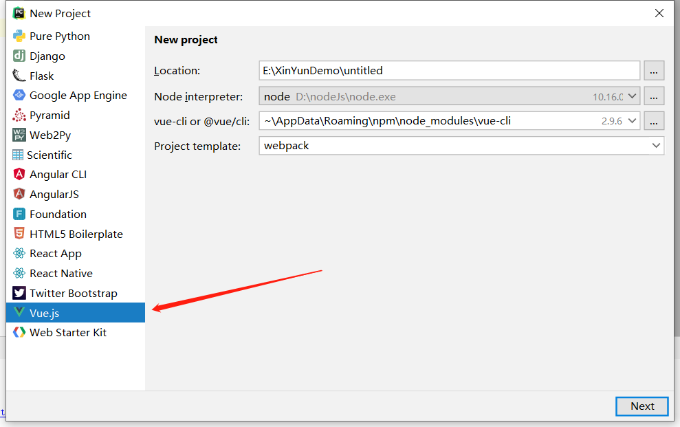 pycharm新建Vue项目的方法步骤(图文)