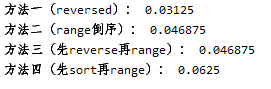 Python中列表倒序输出及其效率的示例分析