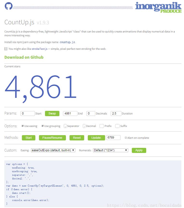 如何使用CountUp.js数字滚动插件