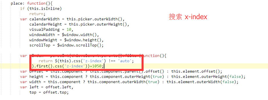 bootstrap日期控件datepicker被弹出框dialog覆盖怎么办