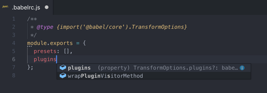 让 babel webpack vue 配置文件支持智能提示的方法