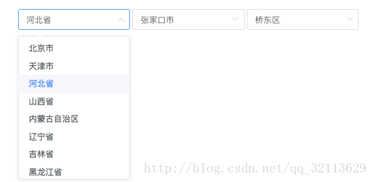 详解Vue、element-ui、axios实现省市区三级联动