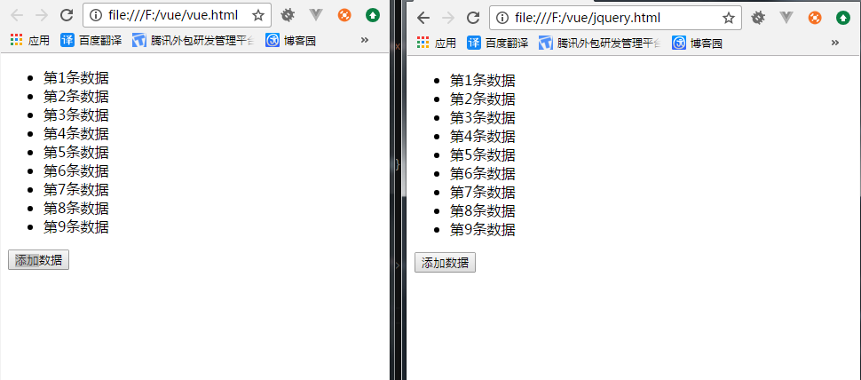 jquery和vue对比有什么不同
