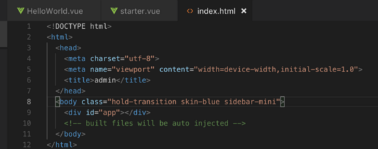 详解用vue2.x版本+adminLTE开源框架搭建后台应用模版