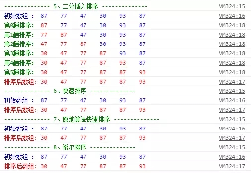 JavaScript实现的九种排序算法