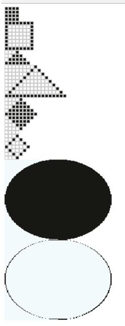 js实现黑白div块画空心的图形