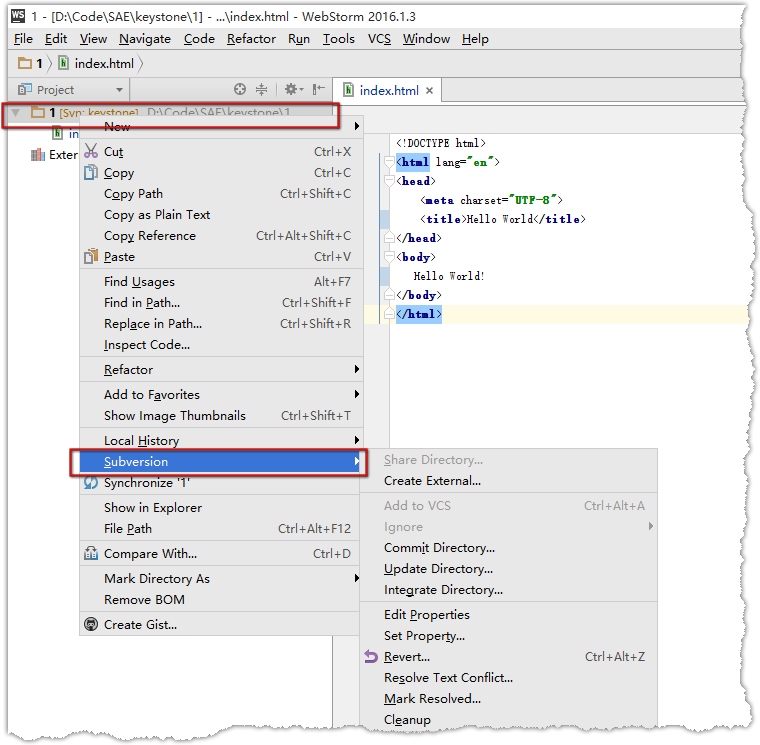 Webstorm2016中SVN插件怎么用