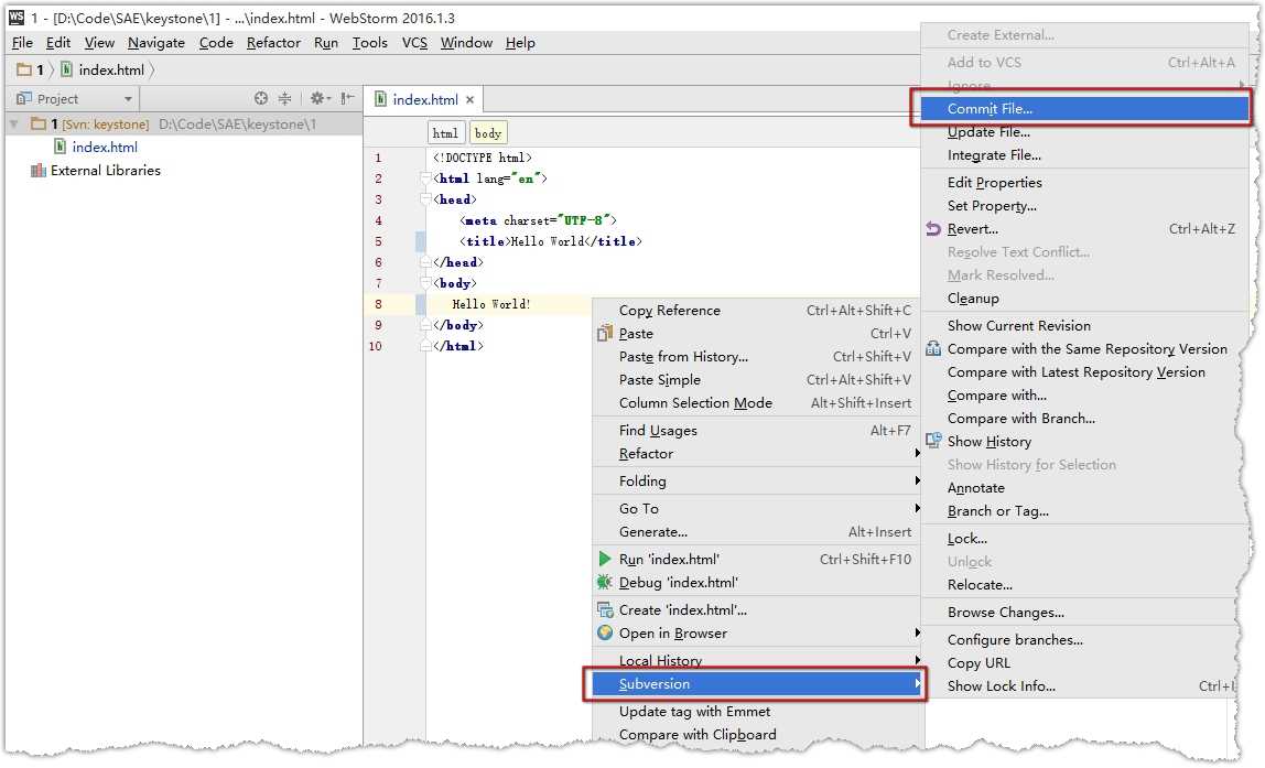 Webstorm2016中SVN插件怎么用