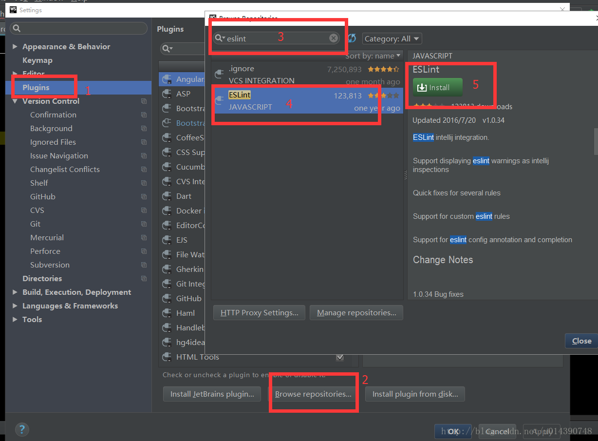 install eslint webstorm