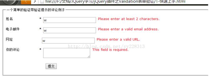 jQuery插件Validation表单验证的示例分析