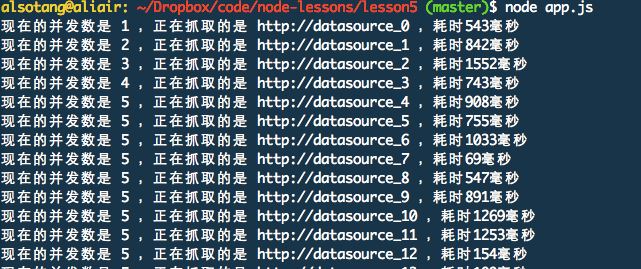 如何在node中使用async 控制并发