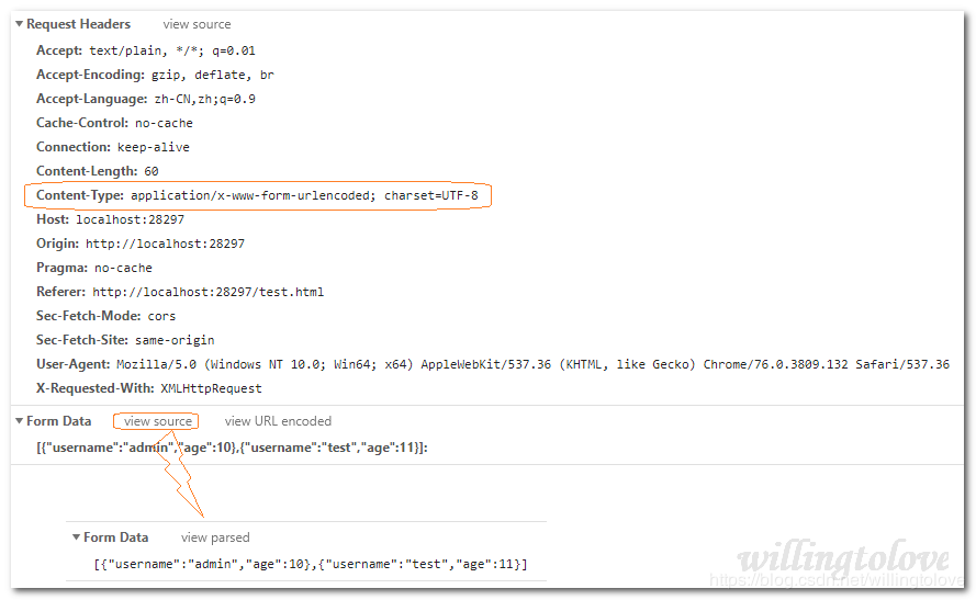 jQuery使用ajax传递json对象到服务端及contentType的用法示例