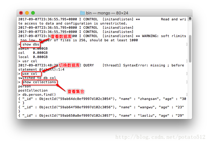 node.js如何操作MongoDB