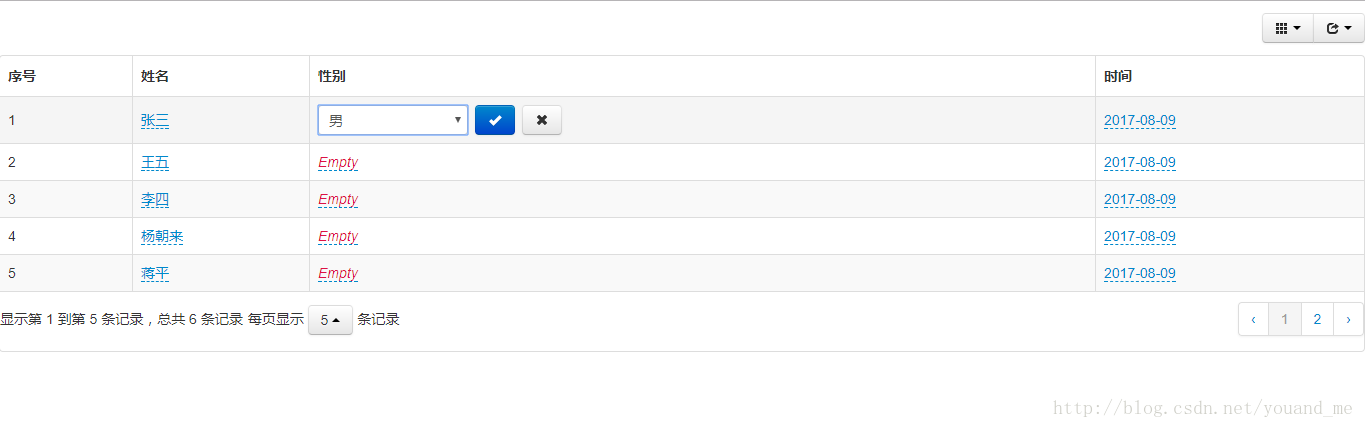 bootstrap table如何实现x-editable的行单元格编辑及解决数据Empty和支持多样式问题