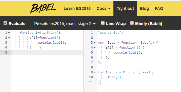 ES6中如何使用let声明变量以及let loop机制