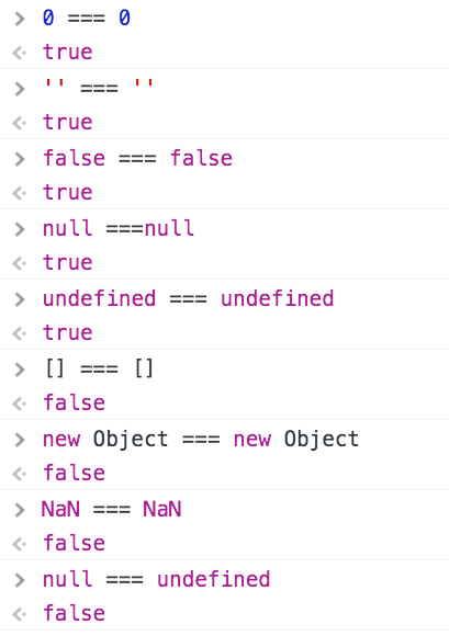 JavaScript中三个等号和两个等号的示例分析