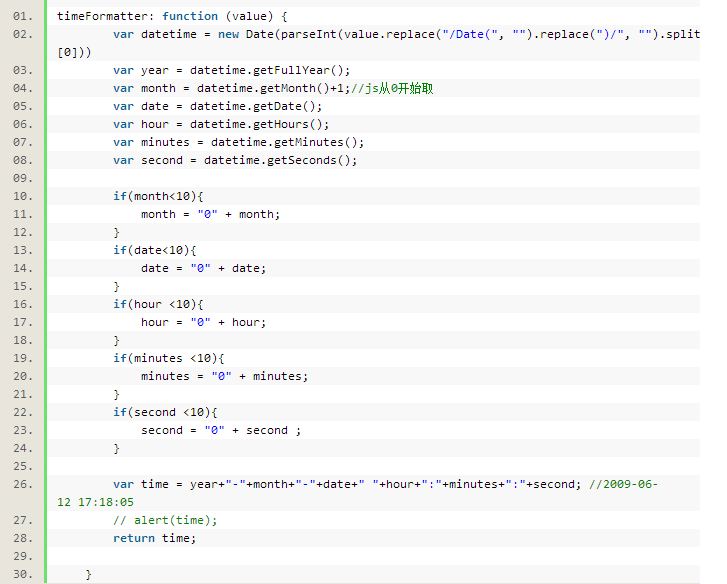 使用JavaScript怎么对数据库DateTime字段类型进行转换