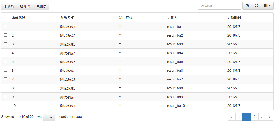 如何在bootstrap中使用table表格