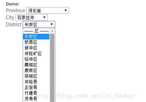 js省市区级联查询的示例分析