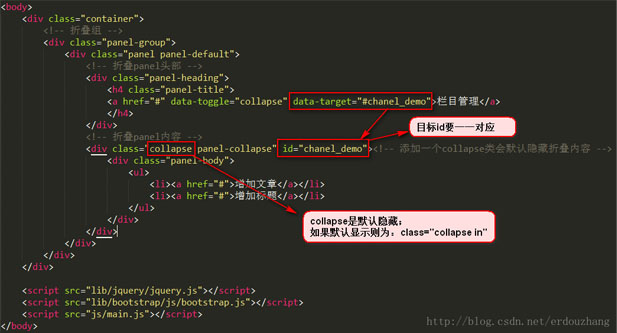 Bootstrap笔记—折叠实例代码
