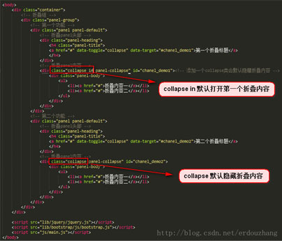 Bootstrap笔记—折叠实例代码