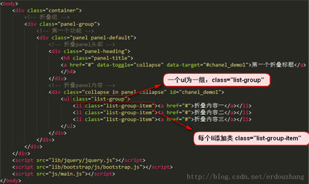 Bootstrap笔记—折叠实例代码