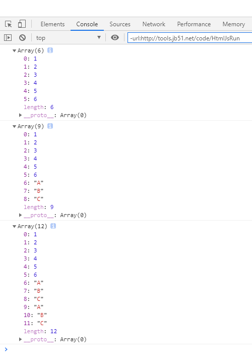 JS數(shù)組方法concat()用法實(shí)例分析