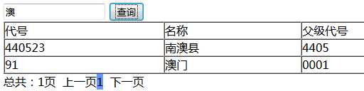 ajax的分页查询示例（不刷新页面）