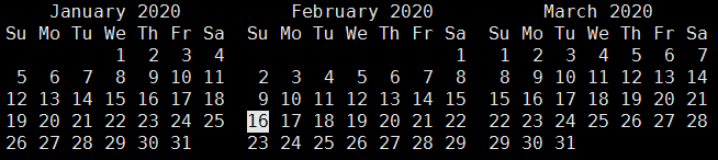 Linux cal命令的使用