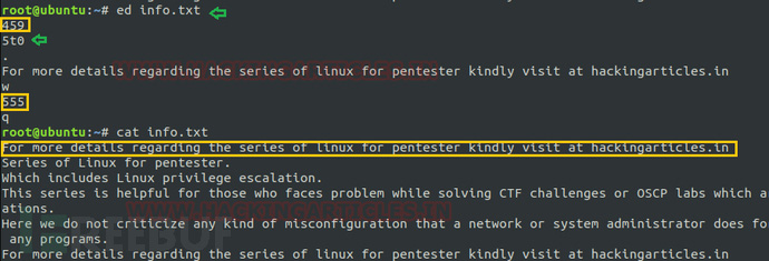 如何使用Linux文本操作命令ed进行提权nov5详解