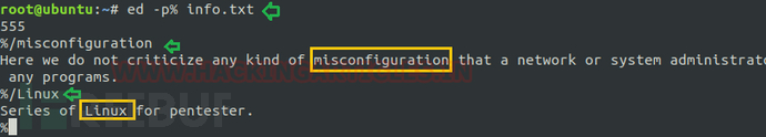 如何使用Linux文本操作命令ed进行提权nov5详解