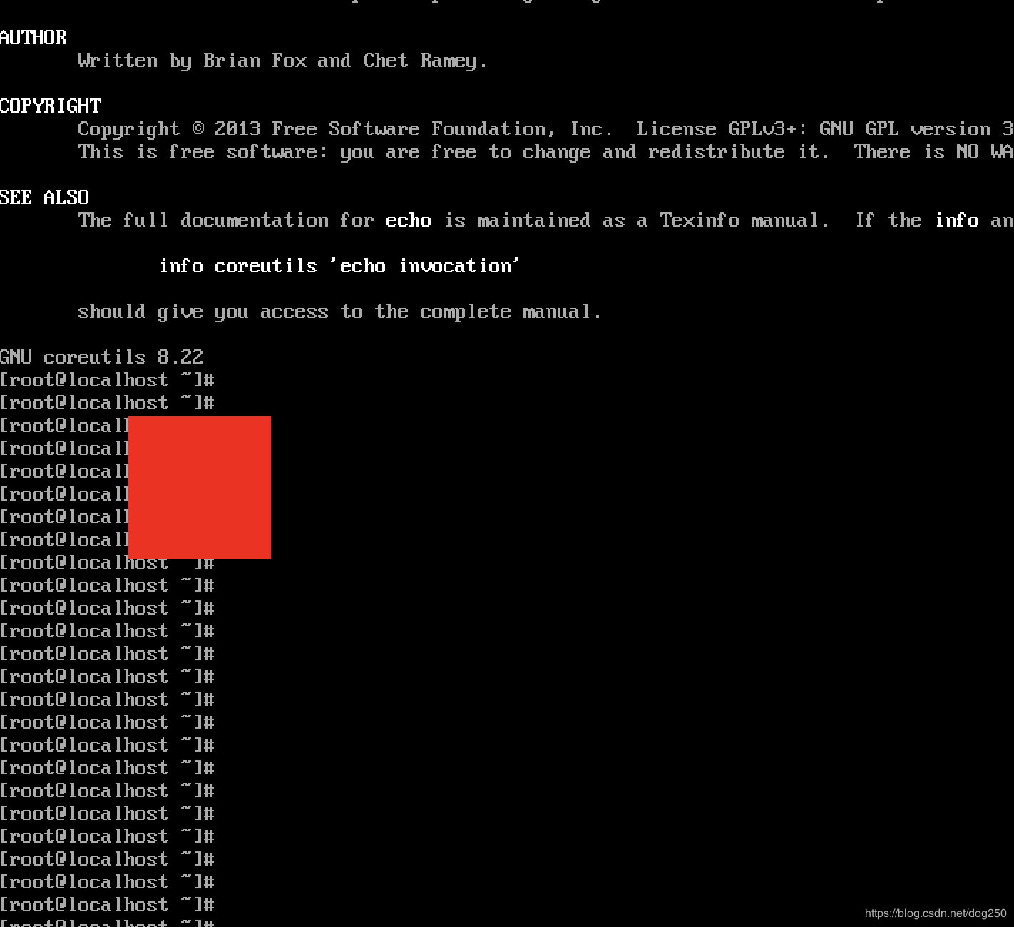 Linux字符终端如何用鼠标移动一个红色矩形详解