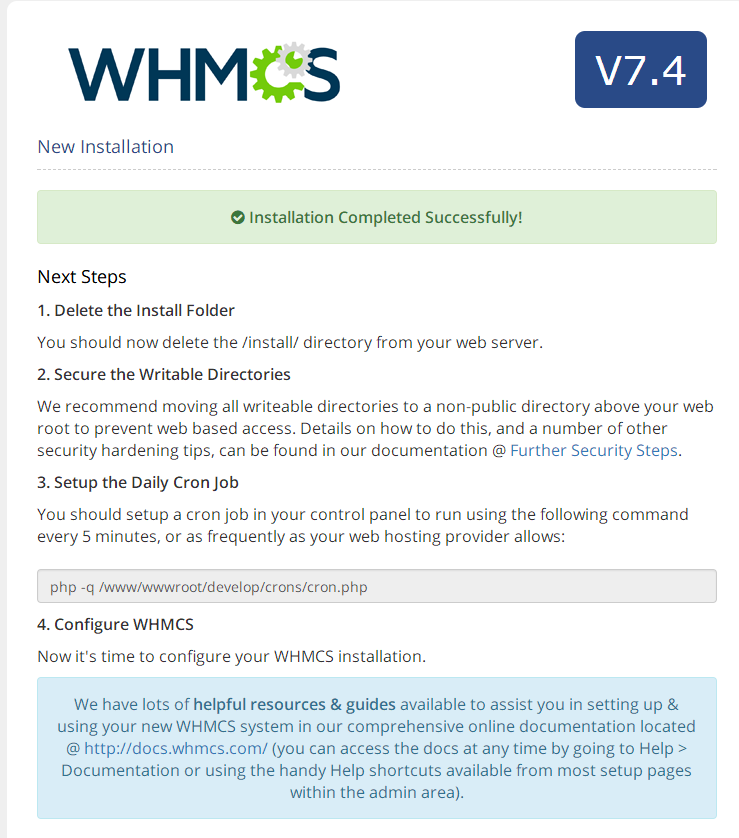 WHMCS V7.4.2如何安裝