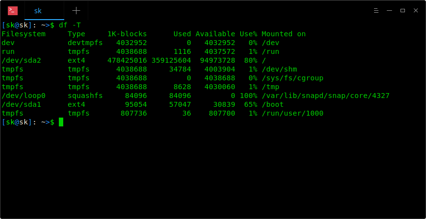 Linux中查看已挂载的文件系统类型的示例