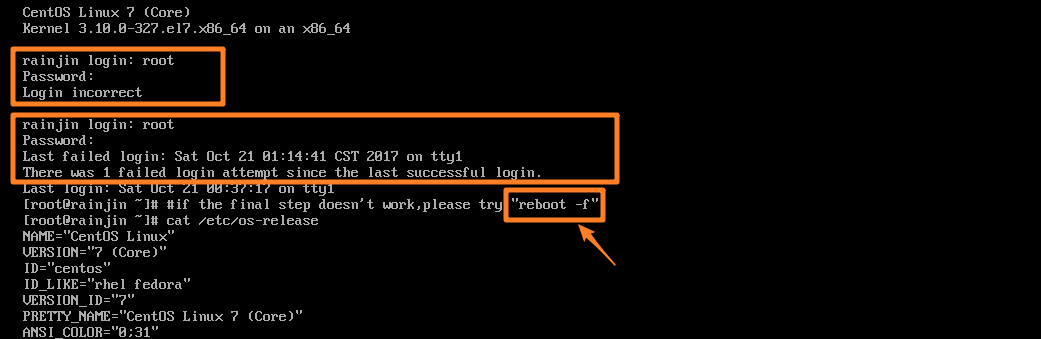 CentOS7.2忘记root密码怎么办