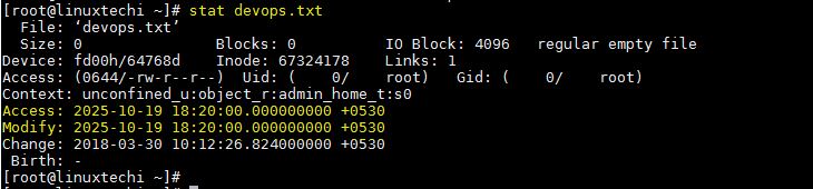 Linux中有哪些touch命令