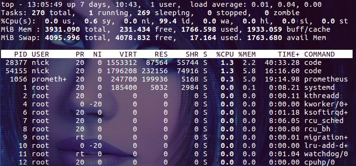 linux top命令詳解