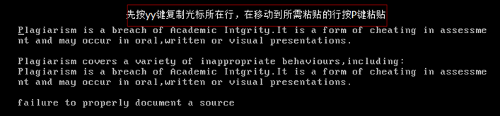 linux中vi编辑器的练习心得