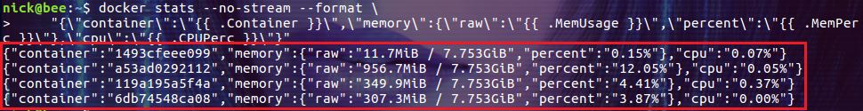 查看docker容器使用资源的方法