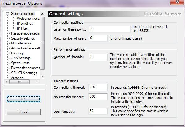 ftp服务器FileZilla Server详细配置教程