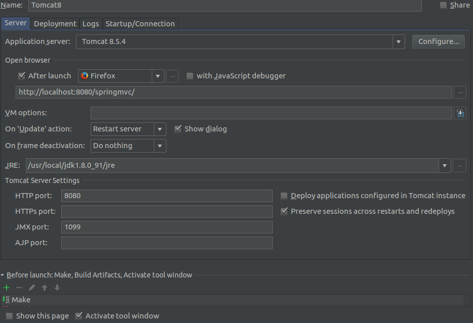 IntelliJ IDE运行Tomcat报错解决办法