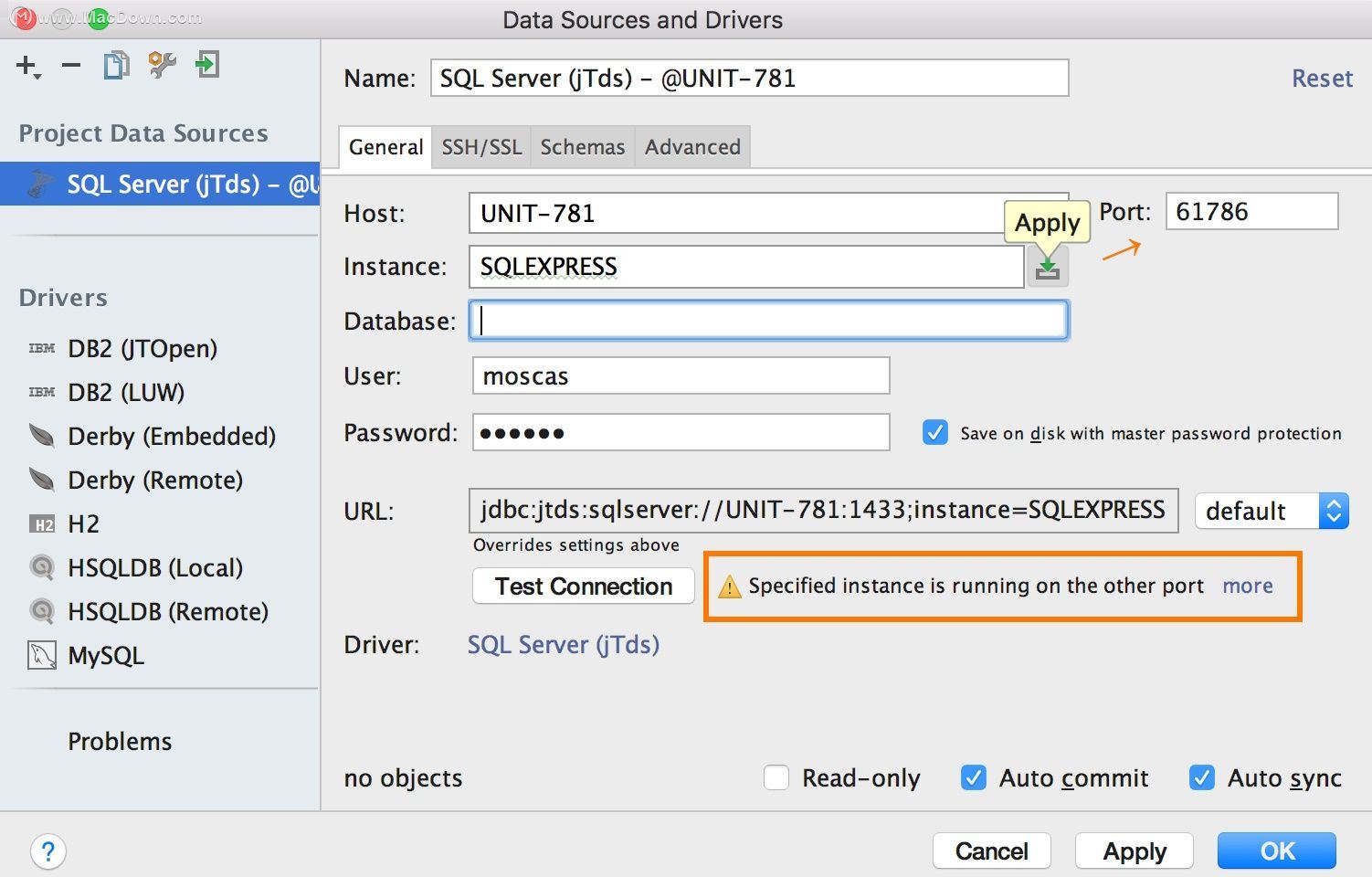 详解将DataGrip连接到MS SQL Server的方法