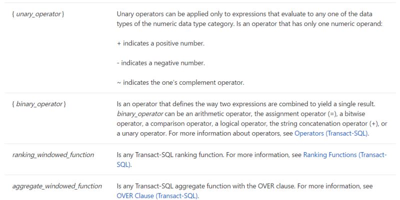 详解SqlServer 表达式(expression)