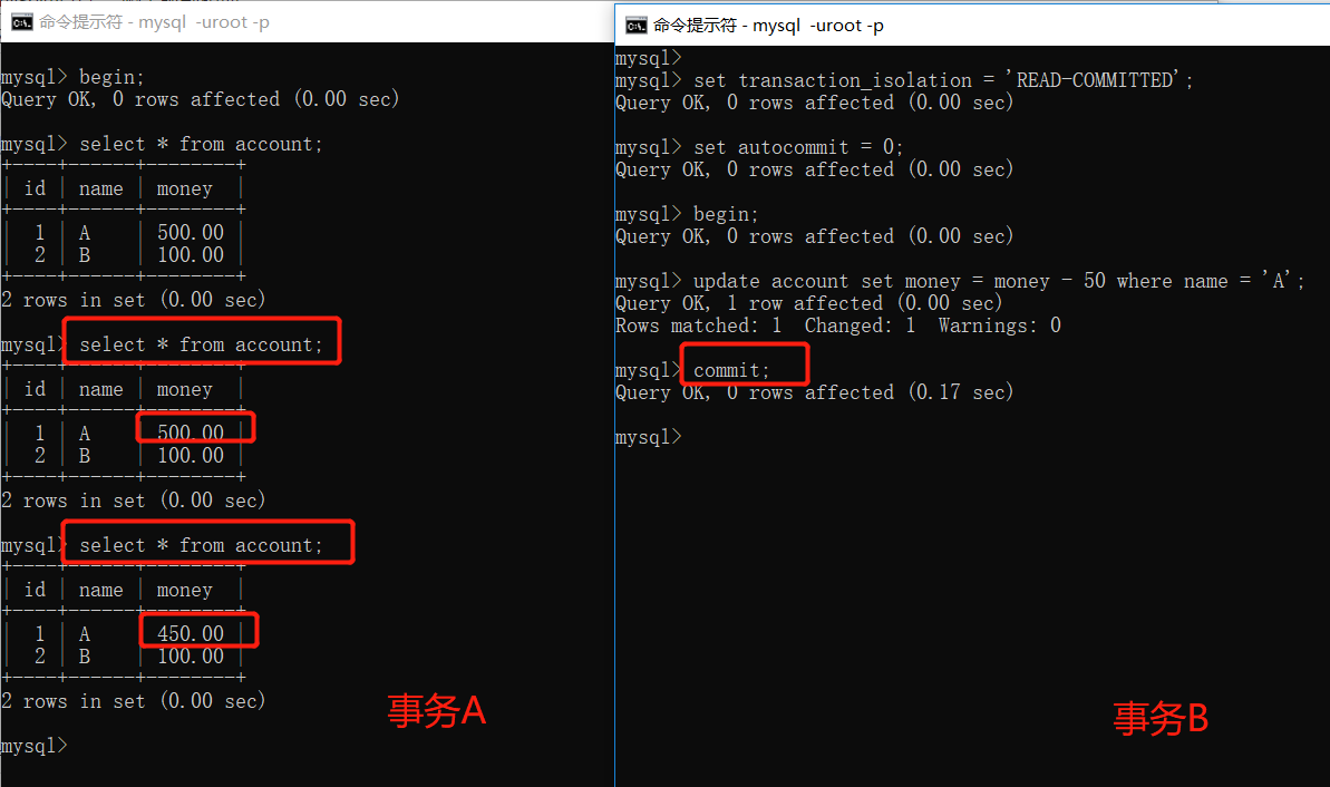 怎么在mysql中实现事务的隔离级别