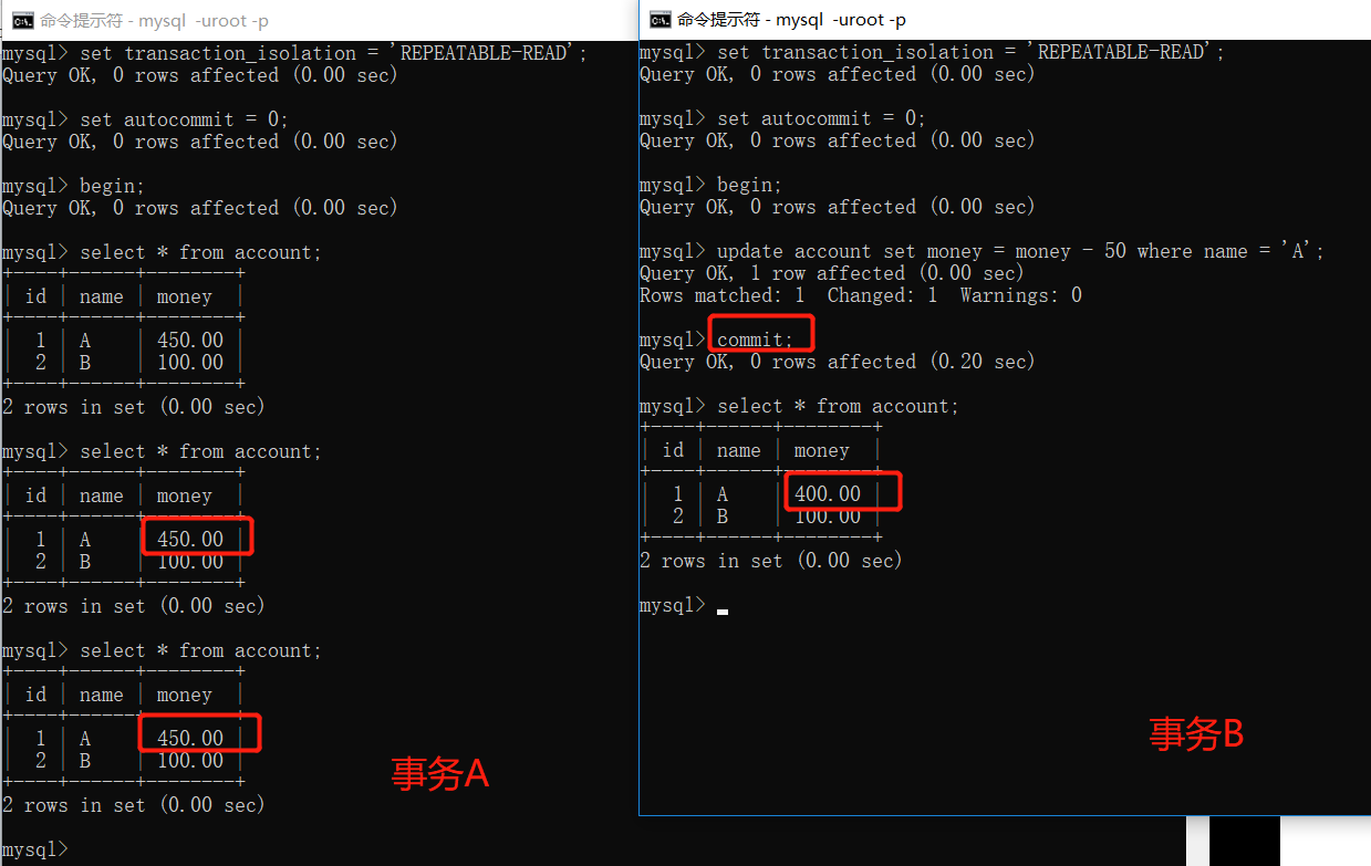 怎么在mysql中实现事务的隔离级别