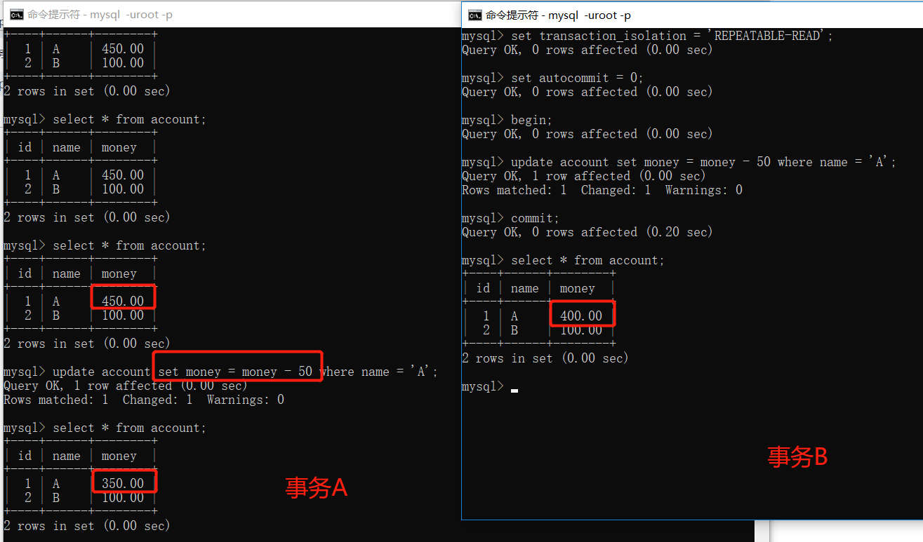 怎么在mysql中实现事务的隔离级别